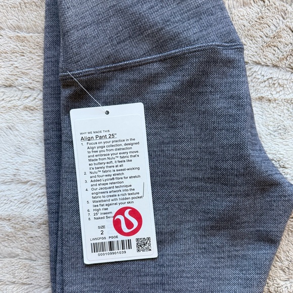 Lululemon Align Pant Il Mini Heathered Herringbone Heathered Black White/Black - Picture 11 of 13